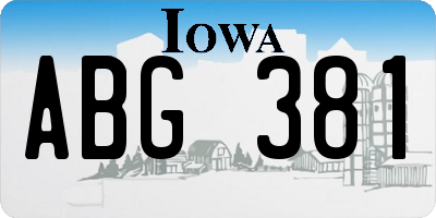 IA license plate ABG381