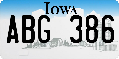 IA license plate ABG386