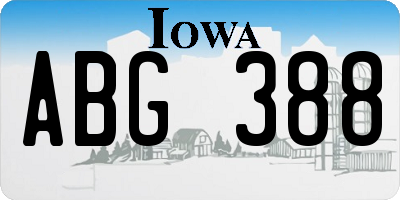 IA license plate ABG388