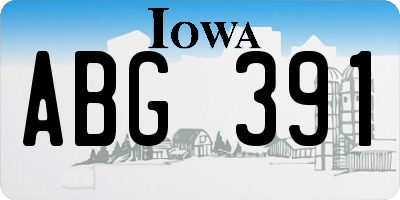 IA license plate ABG391