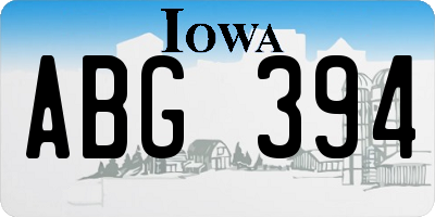 IA license plate ABG394