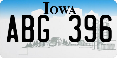 IA license plate ABG396