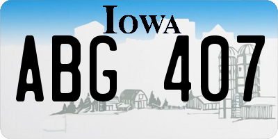 IA license plate ABG407