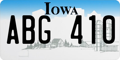 IA license plate ABG410