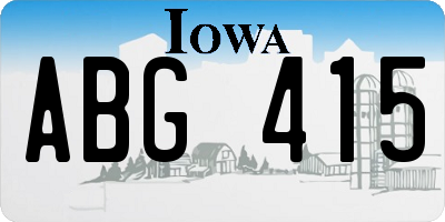 IA license plate ABG415