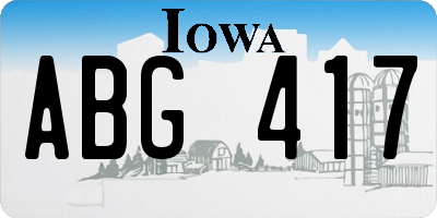 IA license plate ABG417