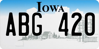 IA license plate ABG420