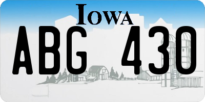 IA license plate ABG430