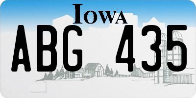 IA license plate ABG435