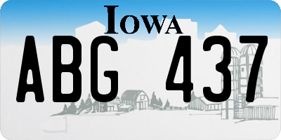 IA license plate ABG437