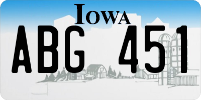 IA license plate ABG451