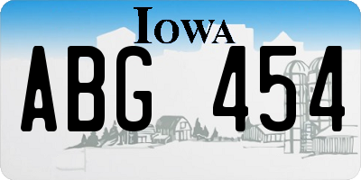 IA license plate ABG454