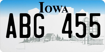 IA license plate ABG455