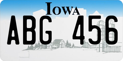 IA license plate ABG456