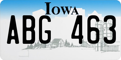 IA license plate ABG463
