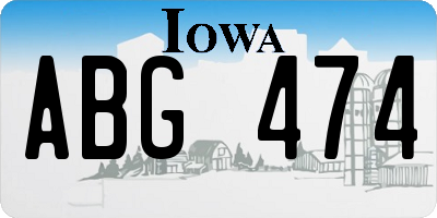 IA license plate ABG474