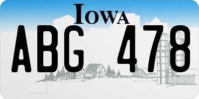 IA license plate ABG478
