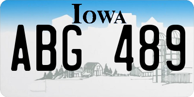 IA license plate ABG489