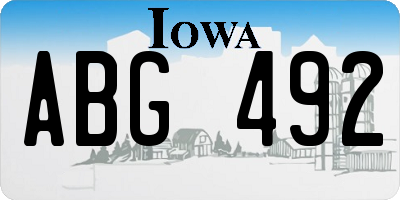 IA license plate ABG492