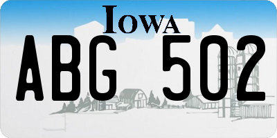 IA license plate ABG502