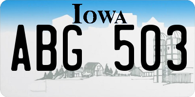 IA license plate ABG503