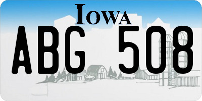 IA license plate ABG508