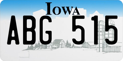 IA license plate ABG515