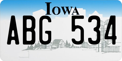 IA license plate ABG534
