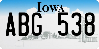 IA license plate ABG538