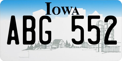 IA license plate ABG552