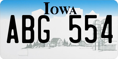 IA license plate ABG554