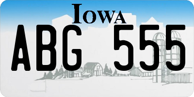IA license plate ABG555
