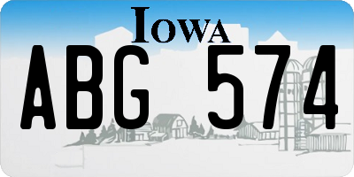 IA license plate ABG574