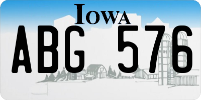 IA license plate ABG576