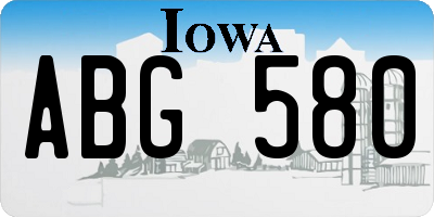 IA license plate ABG580