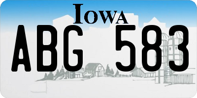IA license plate ABG583
