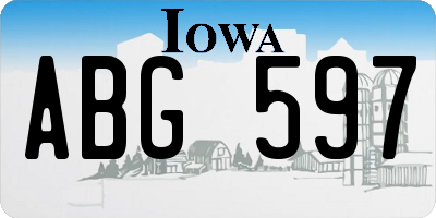 IA license plate ABG597