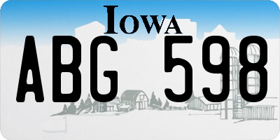 IA license plate ABG598