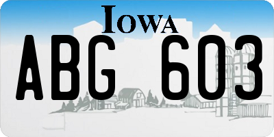 IA license plate ABG603