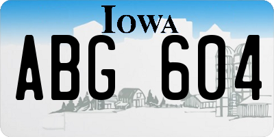 IA license plate ABG604