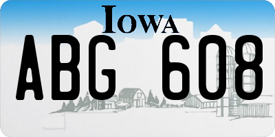 IA license plate ABG608