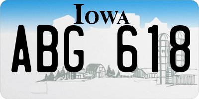 IA license plate ABG618
