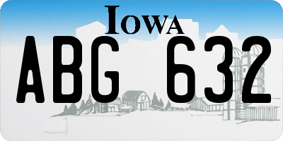 IA license plate ABG632