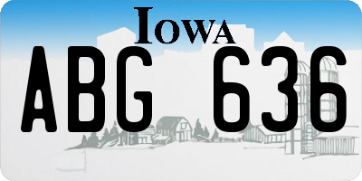IA license plate ABG636