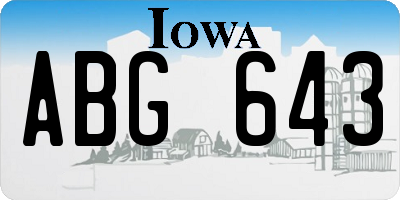 IA license plate ABG643