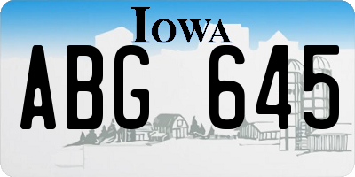IA license plate ABG645