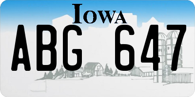 IA license plate ABG647