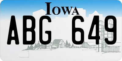 IA license plate ABG649
