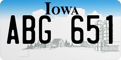 IA license plate ABG651