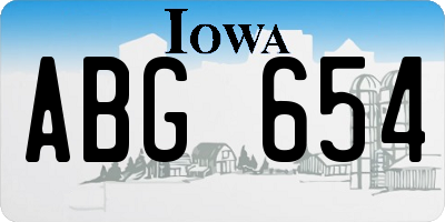IA license plate ABG654